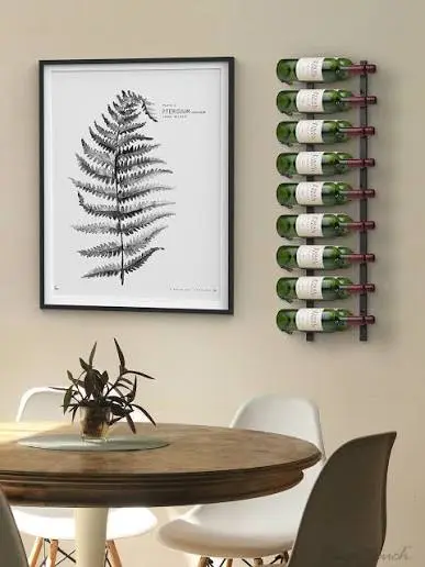 Wall-Mounted 18 Bottle Metal Wine Rack
