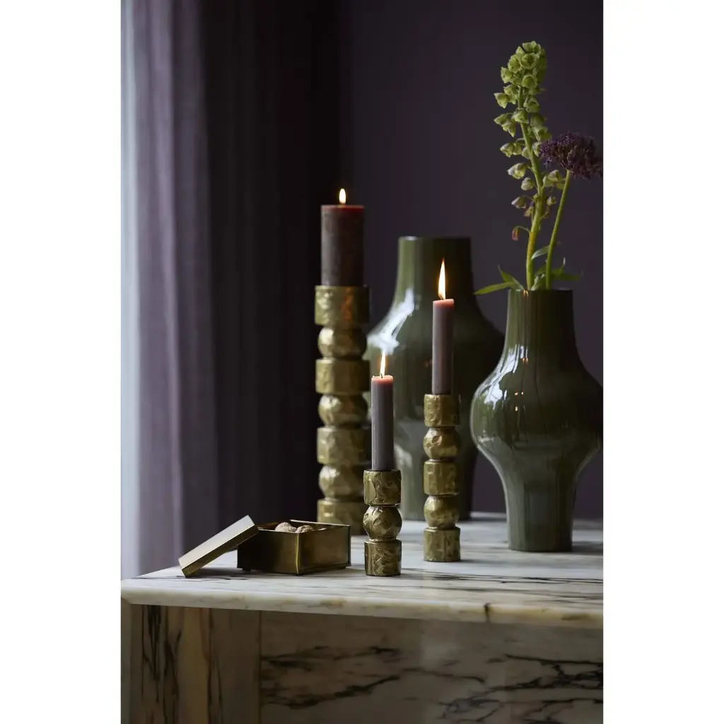 Sindo Shiny Dark Olive Vase 27 X49cm