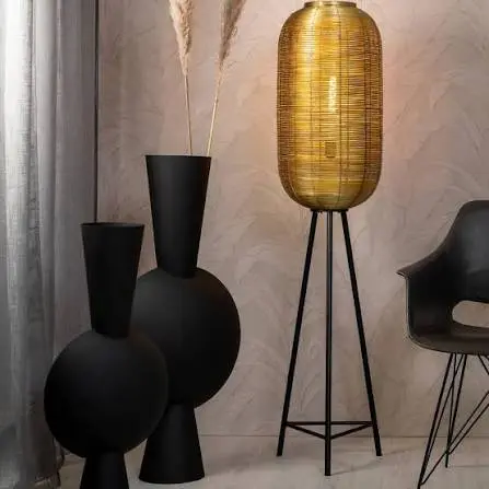 Kava Matt Black Decor Vase 26x19x54cm 